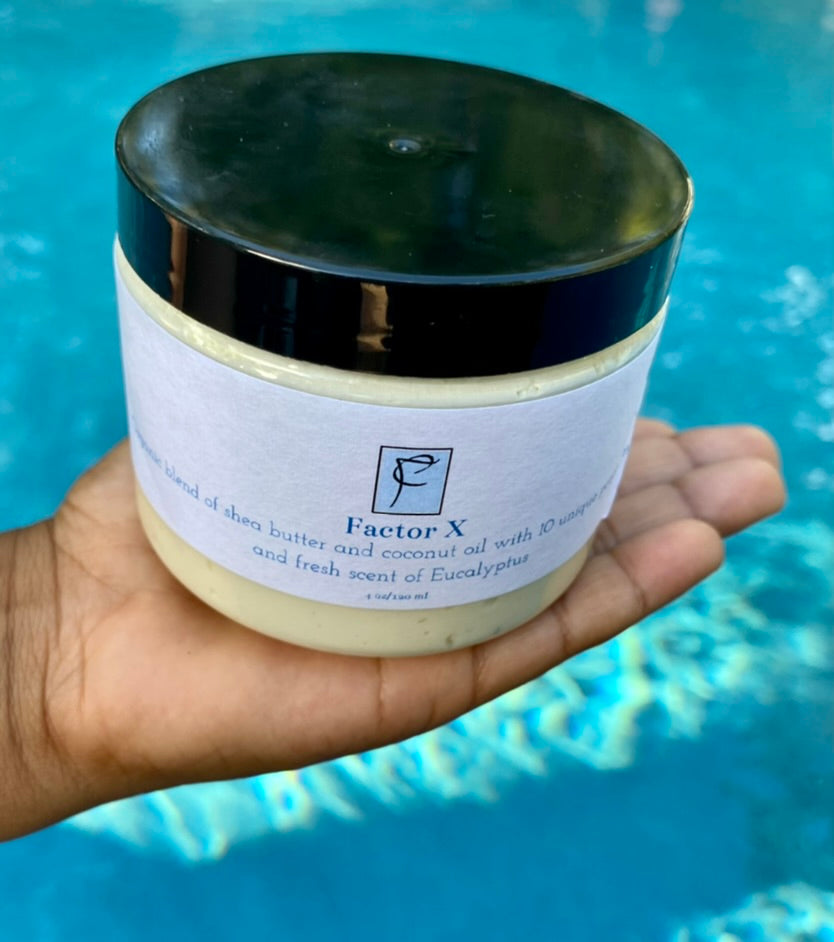 Factor X - Organic Skin moisturizer, blend of pure whipped shea butter with coconut oil (Unscented)